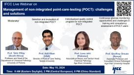 Вебинар IFCC «Управление неинтегрированным тестированием по месту лечения (POCT): проблемы и решения»