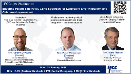 Вебинар IFCC «Обеспечение безопасности пациентов: стратегии рабочей группы WG‑LEPS по снижению лабораторных ошибок и улучшению результатов»